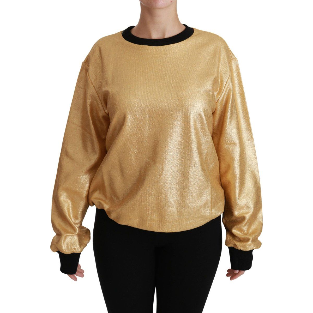 Metallisch goldenes Langarm-Sweatshirt