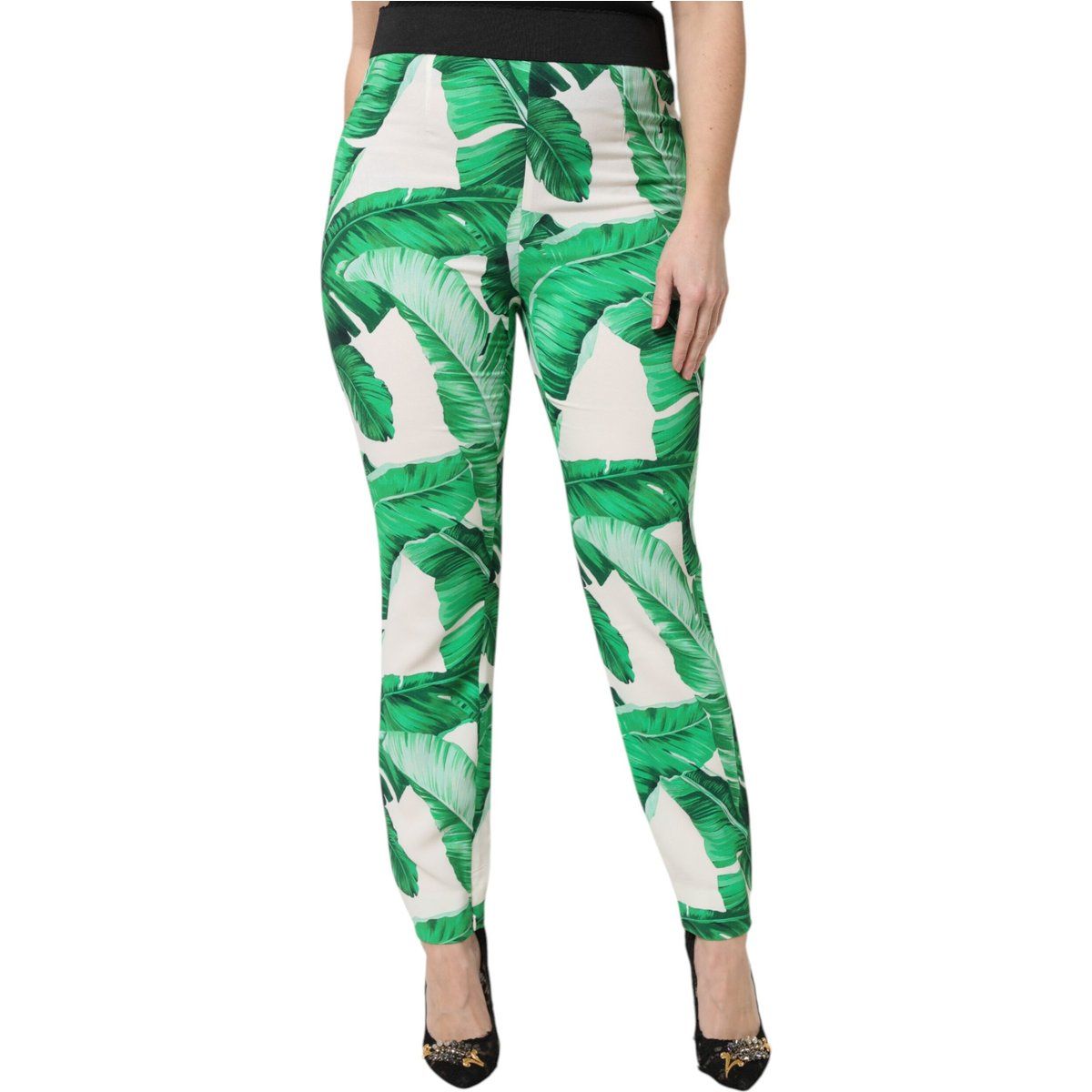 Bedruckte Hose Hohe Taille Slim Fit