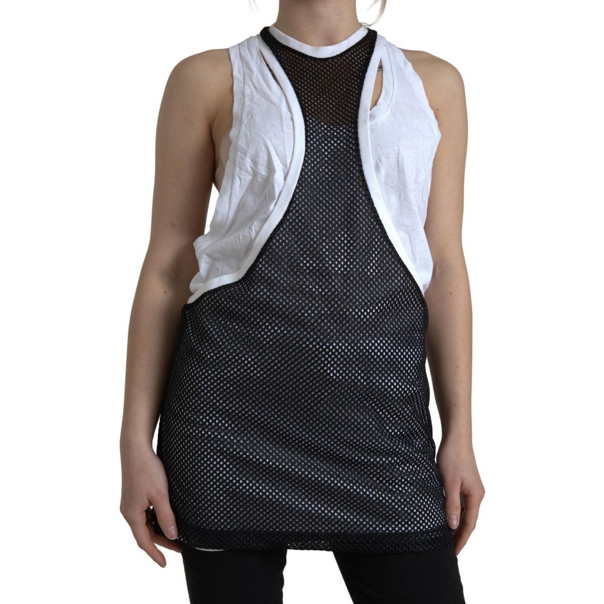 Mesh-Panel Ärmelloses Top Tsh84041