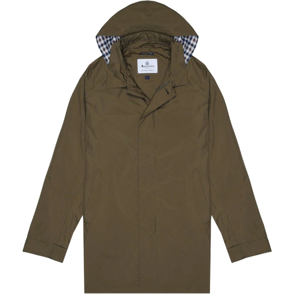 Packbarer Trenchcoat mit Kapuze