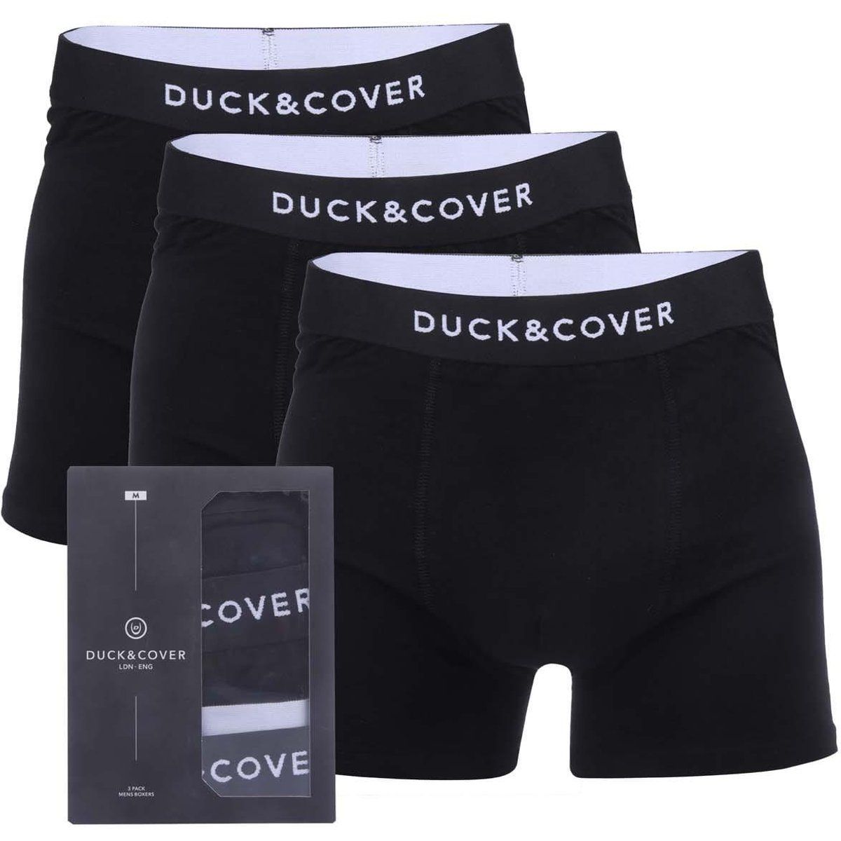 Herren einfarbige schwarze Boxershorts 3er-Pack