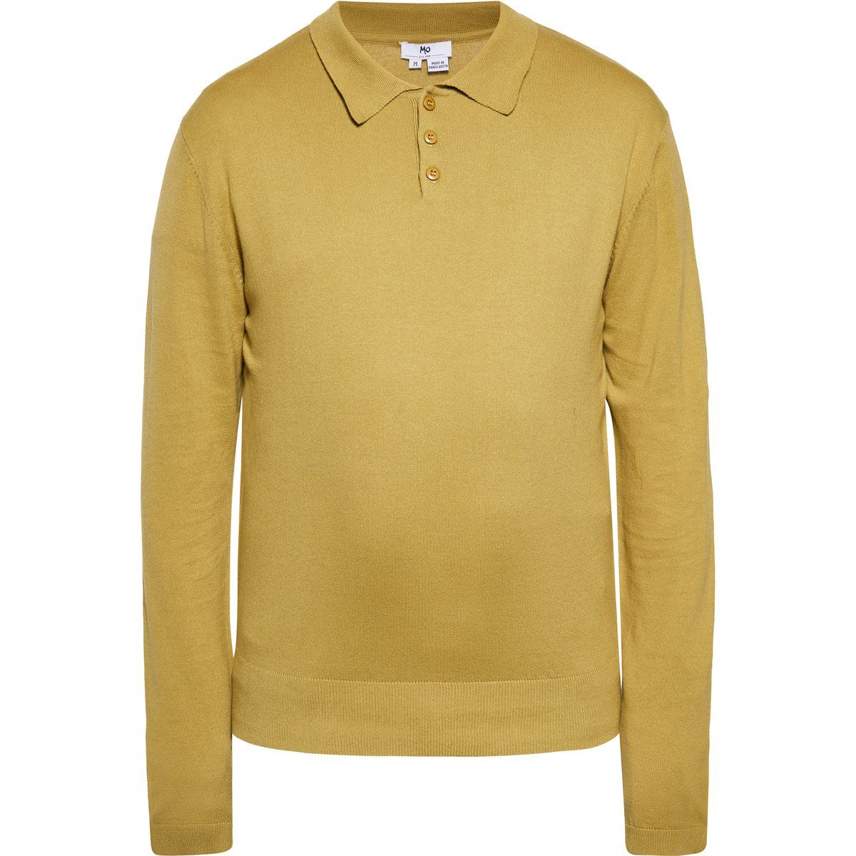 Herren Strickpolohemd mit langen Ärmeln