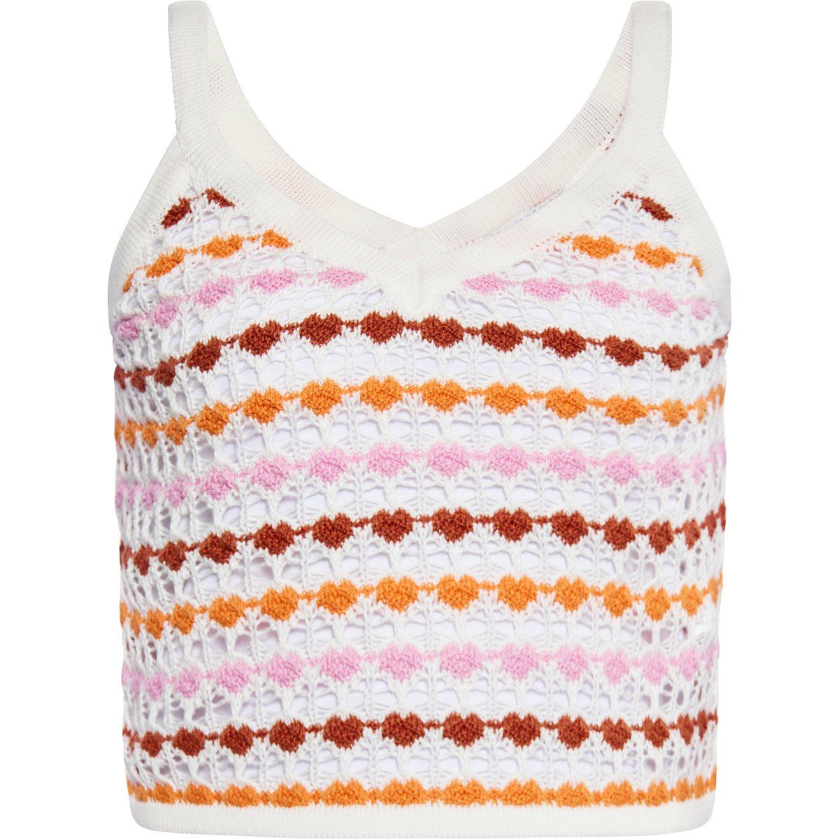 Kurzes Stricktop mit V-Ausschnitt