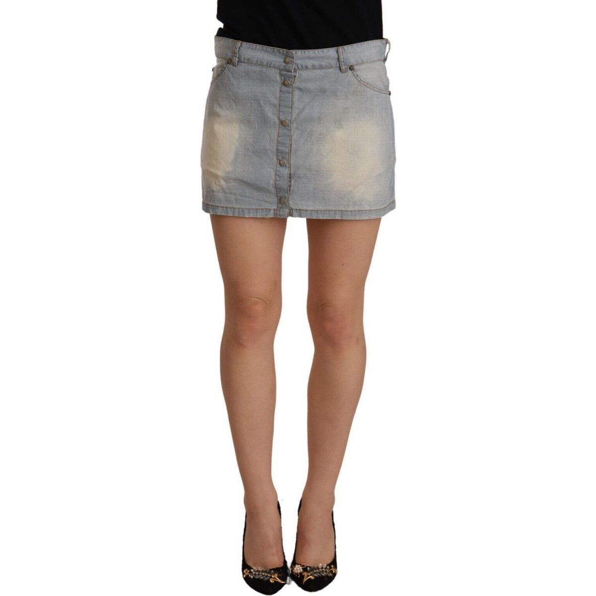 Denim Minirock mit Knopfverschluss