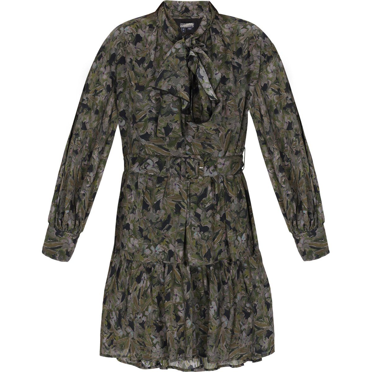 Dreimaster Kleid Frauen schwarze Blume