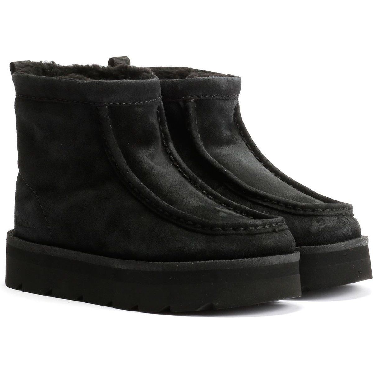 Clarks Originals Meare Rooey Wildleder Damen Schwarz Stiefel