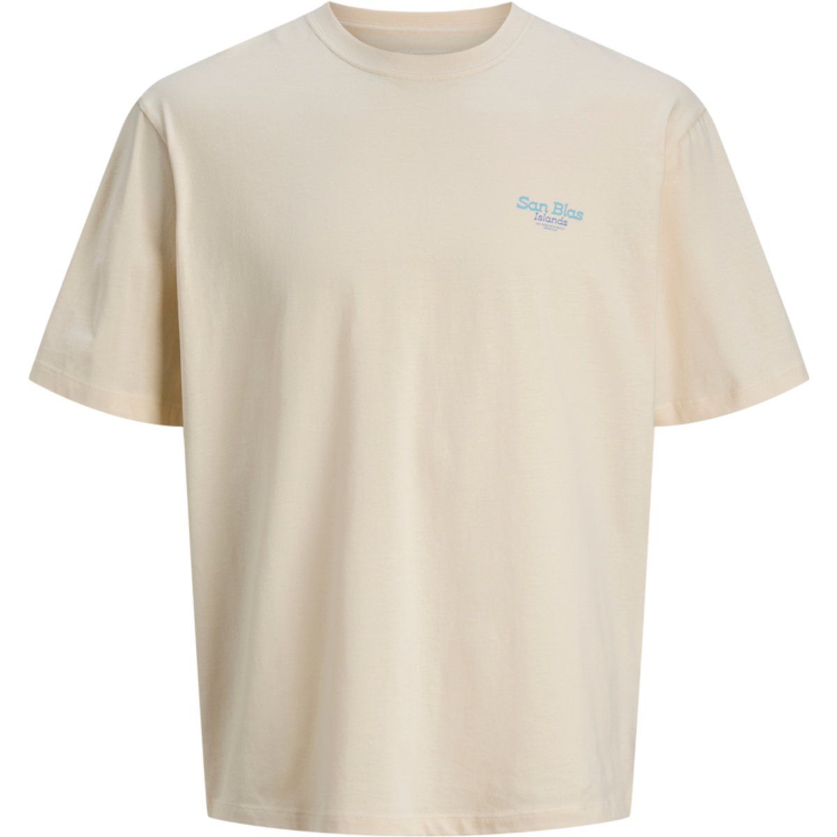 Beiges, weit geschnittenes T-Shirt mit Grafik