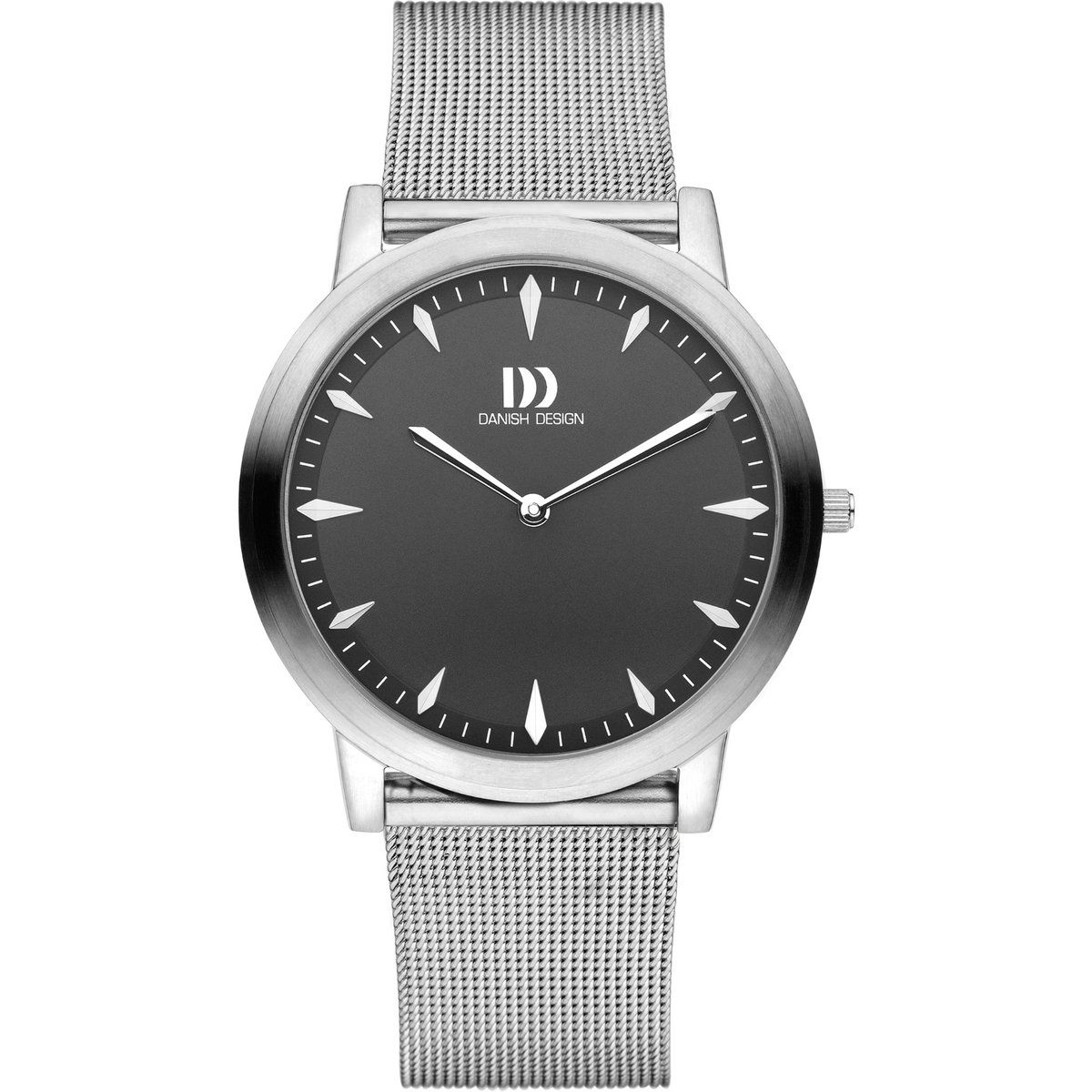 Minimalistische silberne Mesh-Armbanduhr