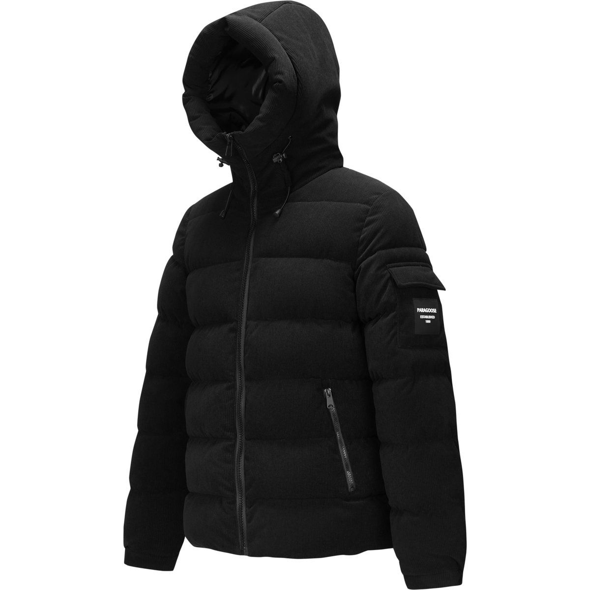 Cord Puffer Jacke mit Kapuze