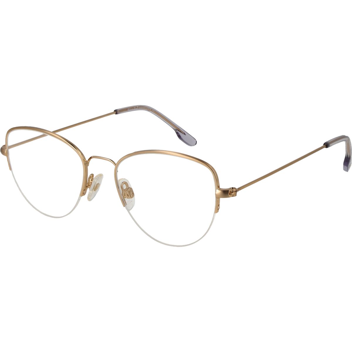Goldfarbene Halbrand-Panto-Brille