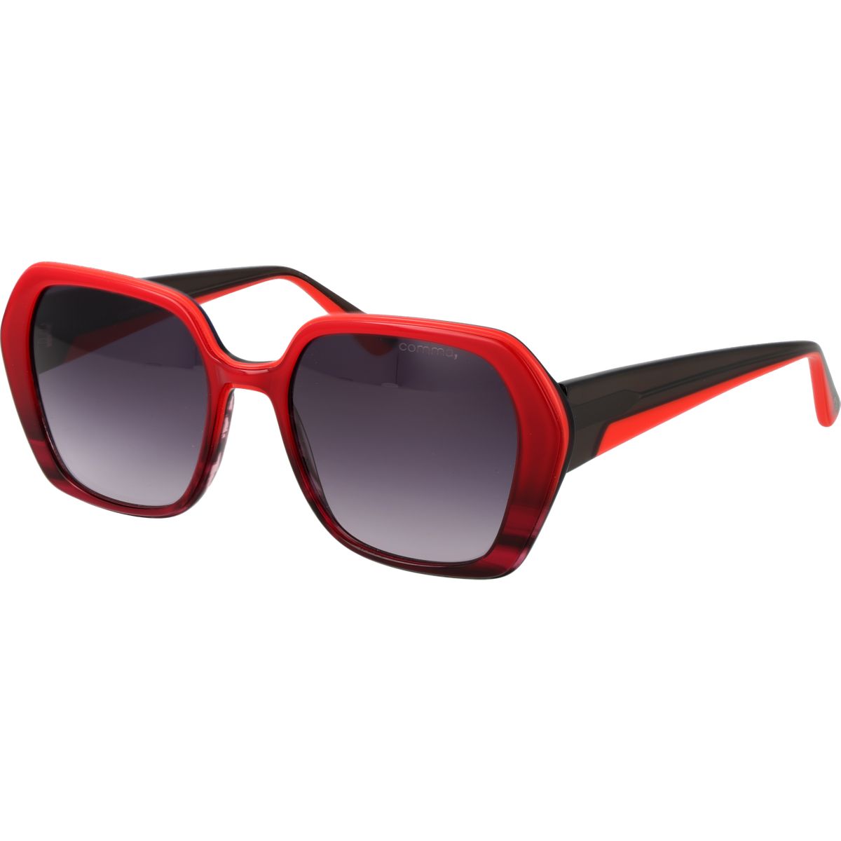 Kräftige rote, übergroße, quadratische Sonnenbrille
