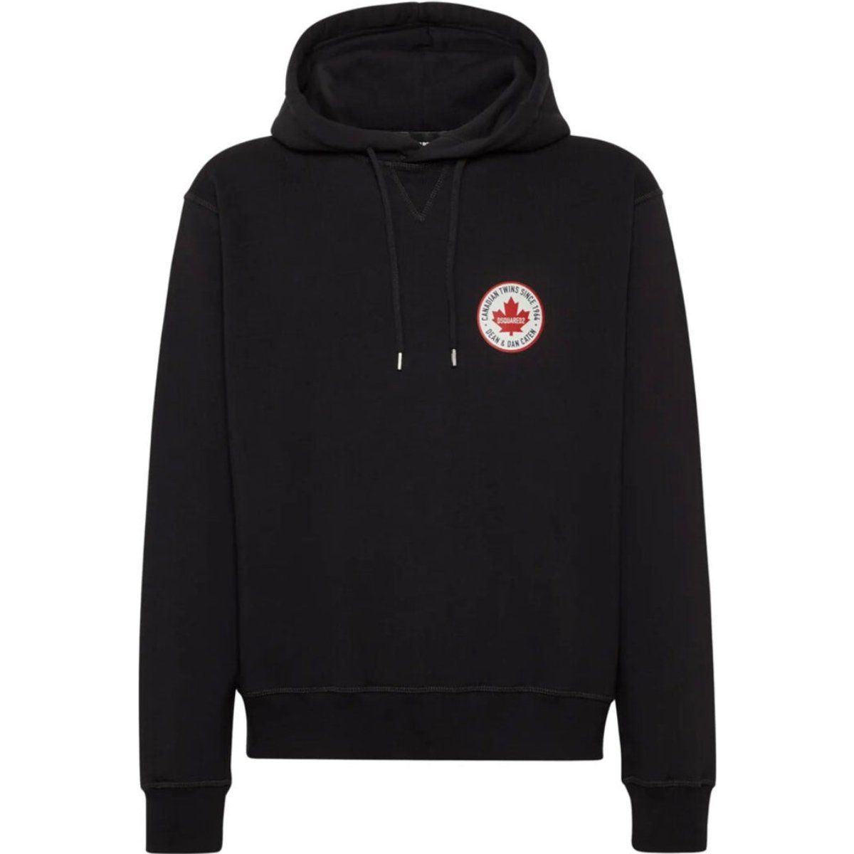 Dsquared2 Schwarzer Ahornblatt-Patch-Hoodie