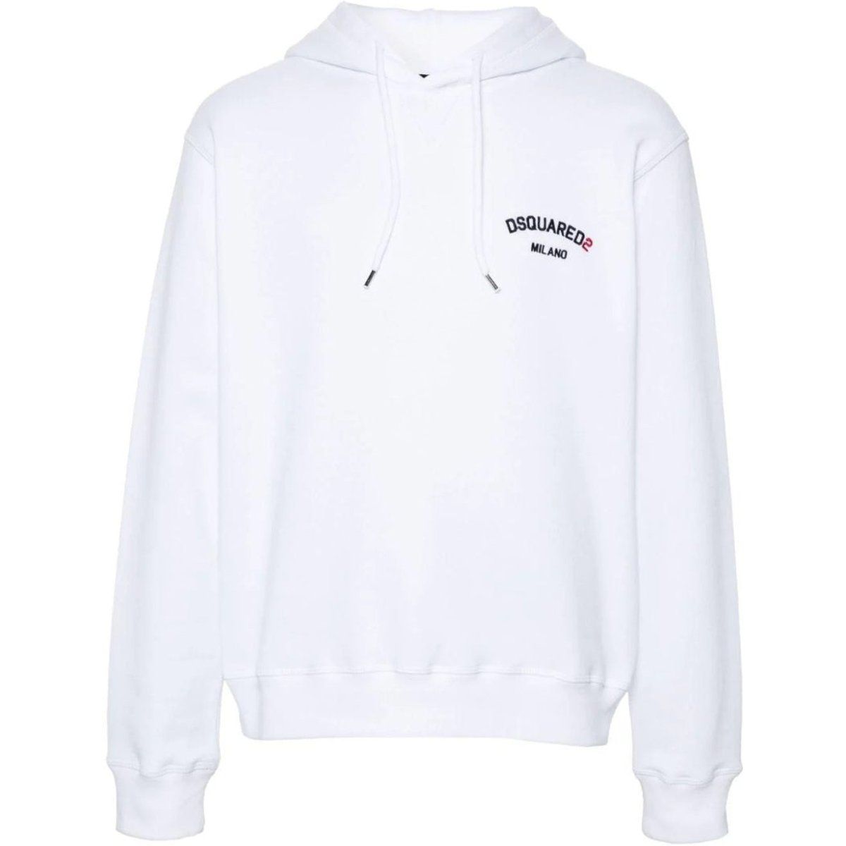 Weißer Baumwoll-Hoodie mit Logo-Print