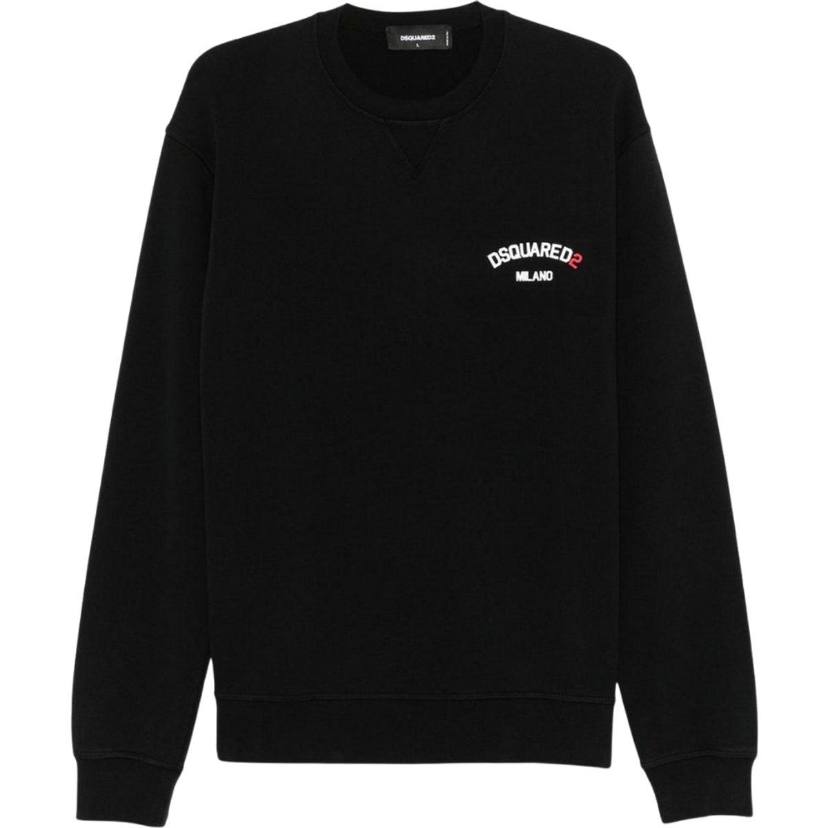 Schwarzes Milano-Logo Baumwoll-Sweatshirt