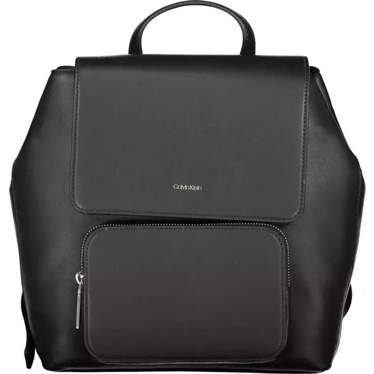 Minimalistischer Rucksack mit Klappe und Tasche