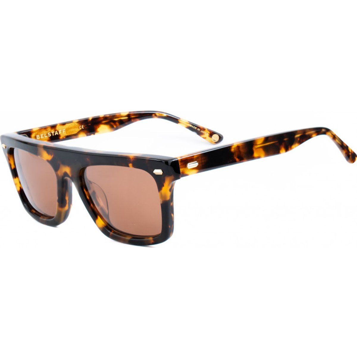 Schildpatt Sonnenbrille mit eckigem Rahmen