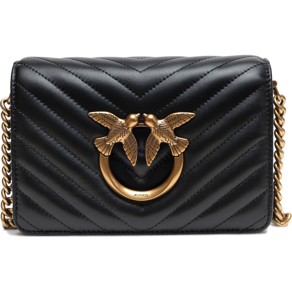 Gesteppte Leder Wallet-on-Chain Tasche