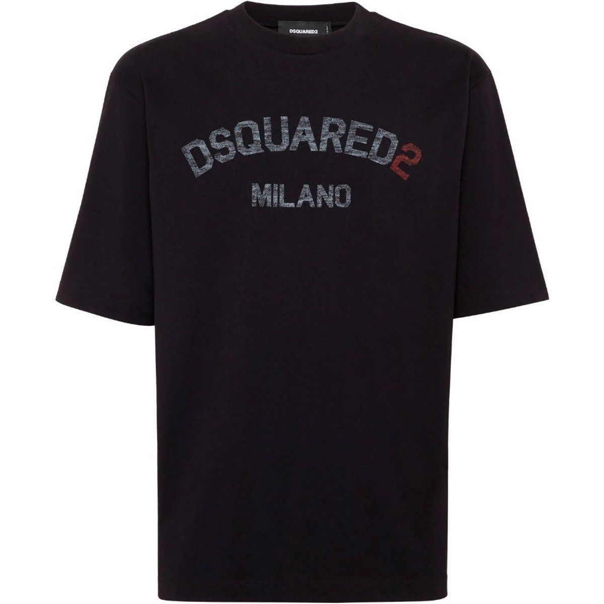 Dsquared2 Milano Logo Schwarzes T-Shirt