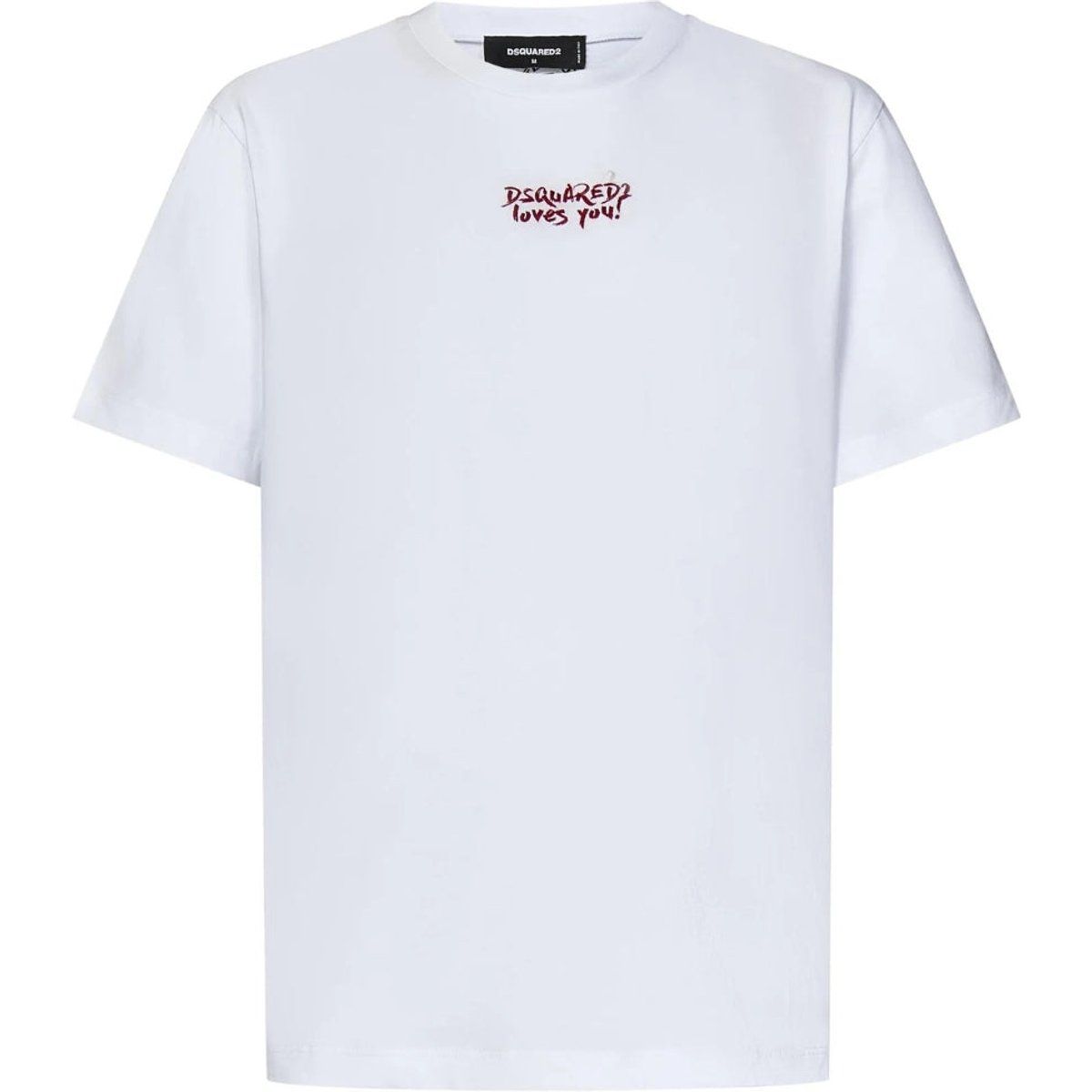 Weißes Baumwoll-T-Shirt mit Logo