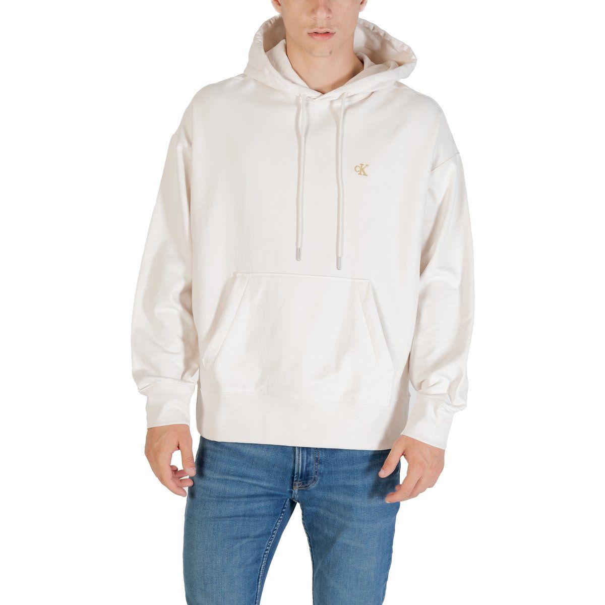Baumwollhoodie mit gesticktem Logo