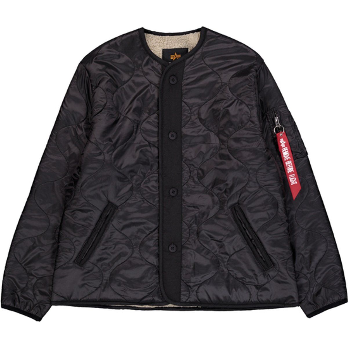 Gesteppte Feldjacke mit Teddyfutter