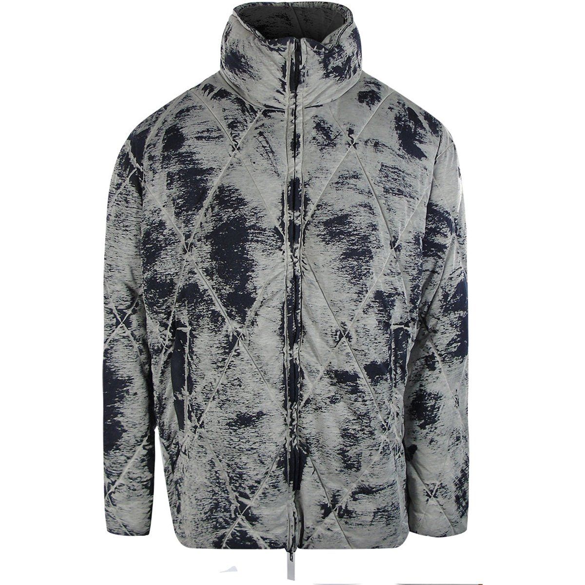 Gesteppte Pufferjacke mit Muster und Stehkragen