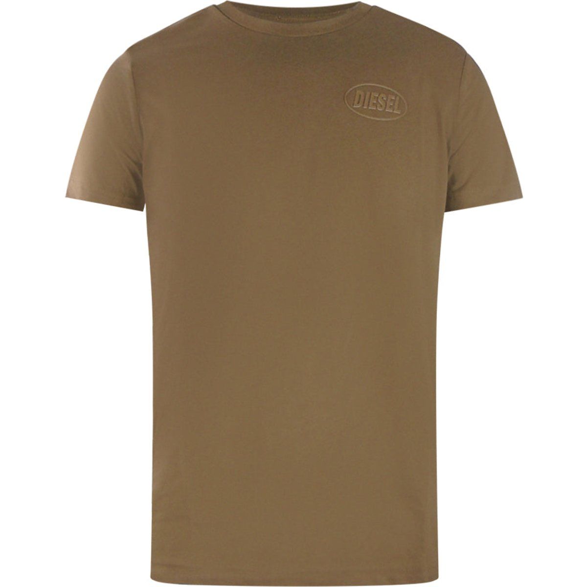 Lässiges braunes T-Shirt mit Rundhalsausschnitt