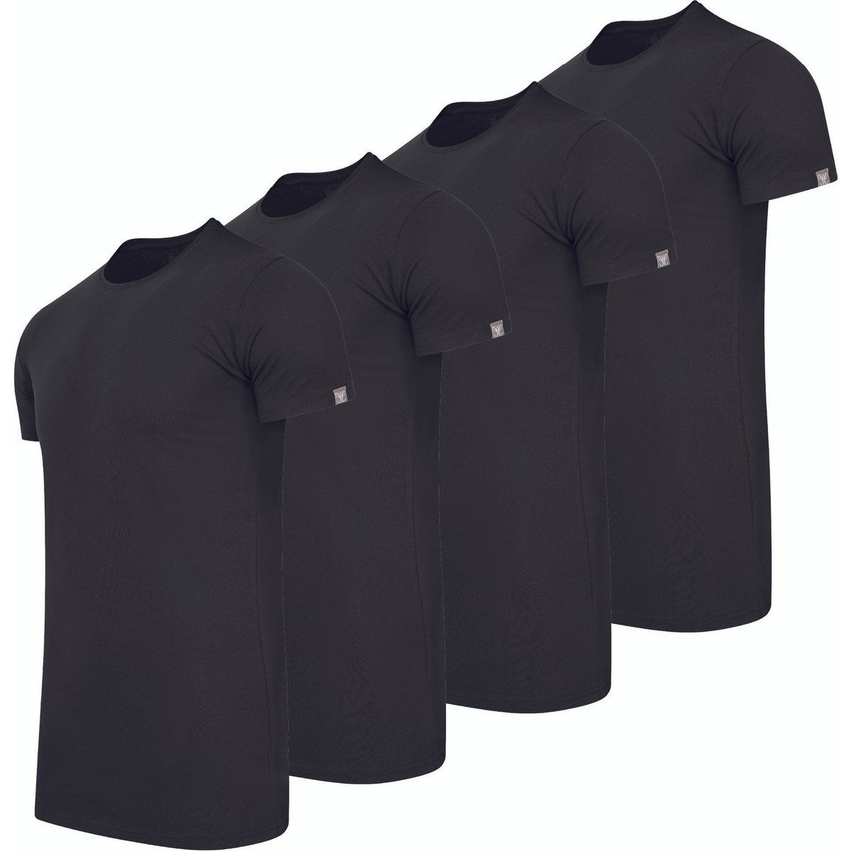 Basic Schwarzes Rundhals T-Shirt Pack