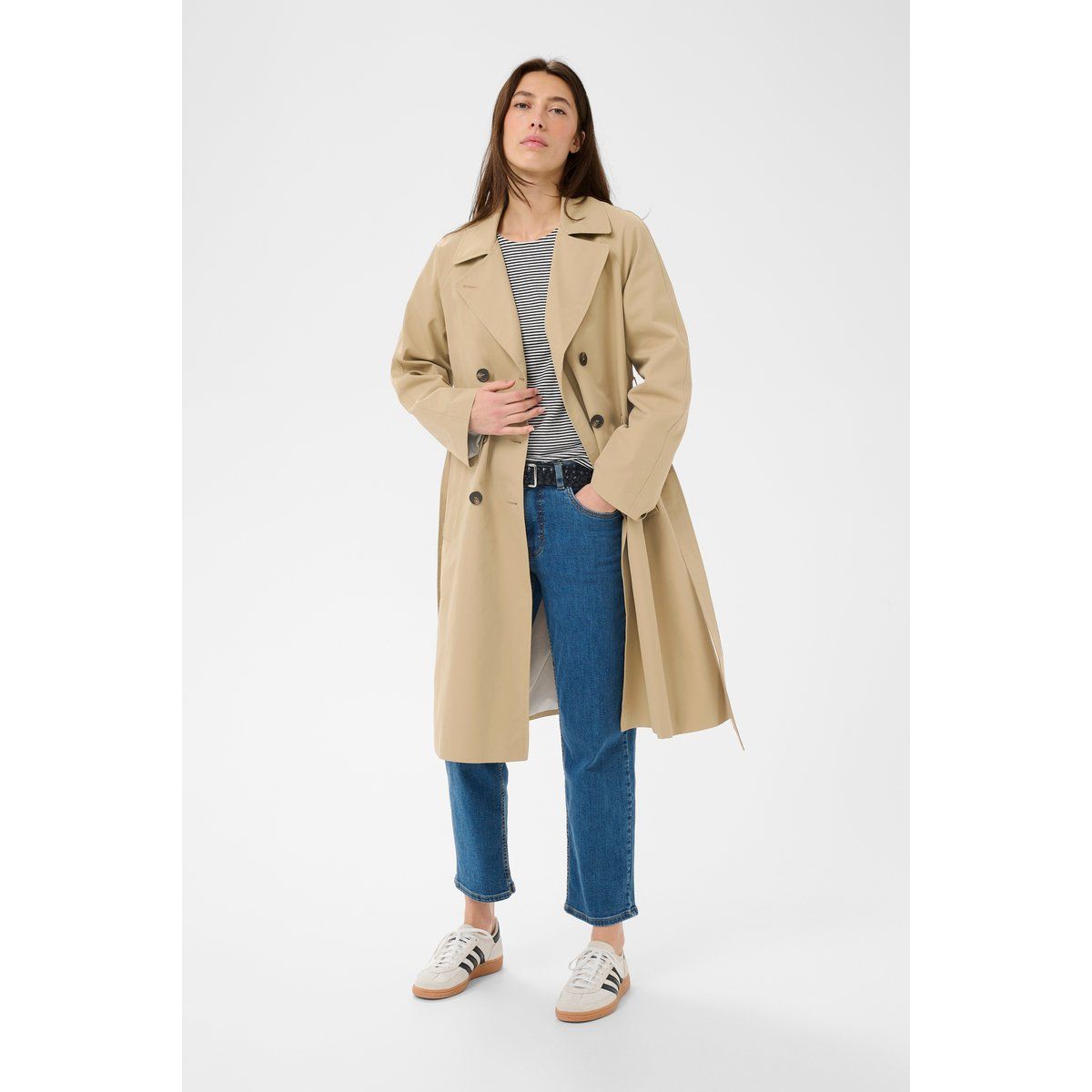 Klassischer zweireihiger Trenchcoat