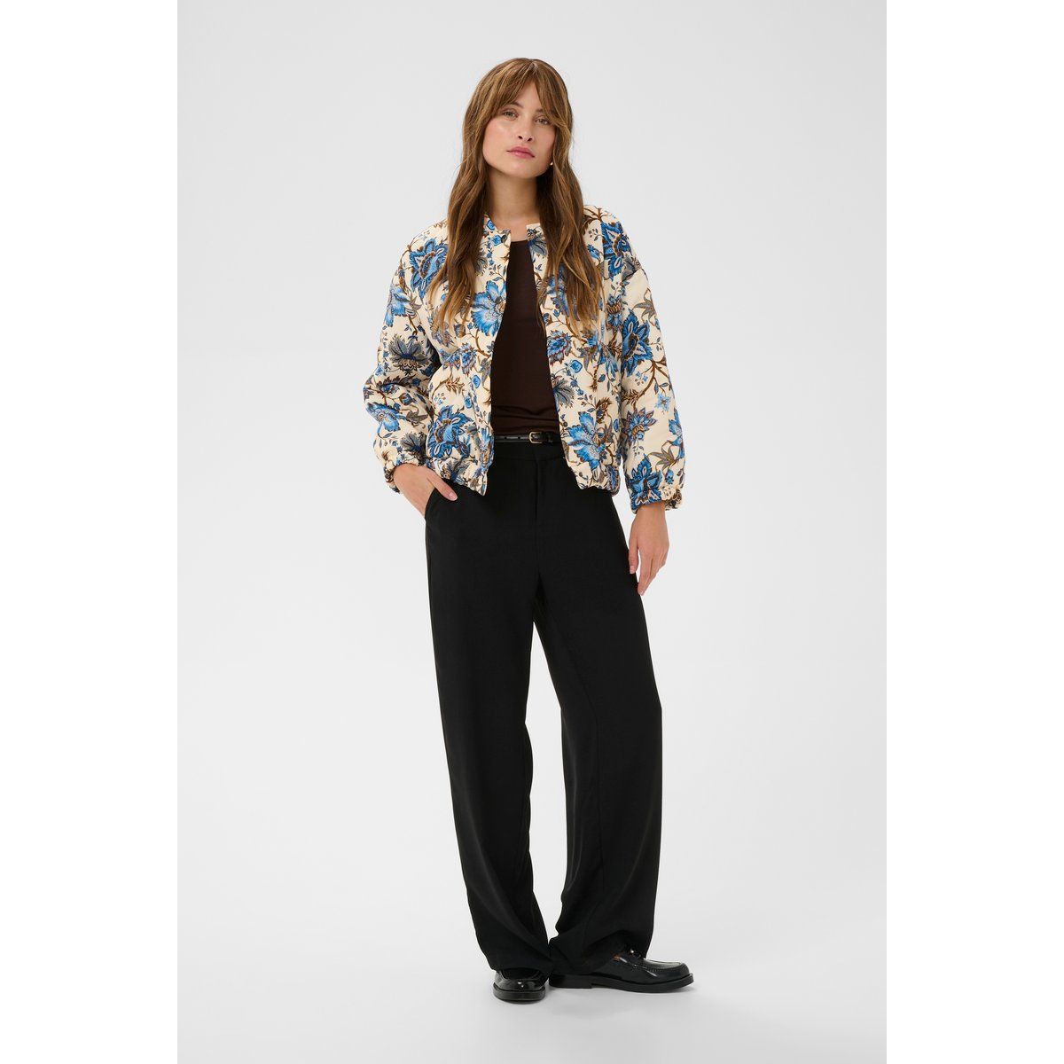 Oversized Bomberjacke mit Blumendruck