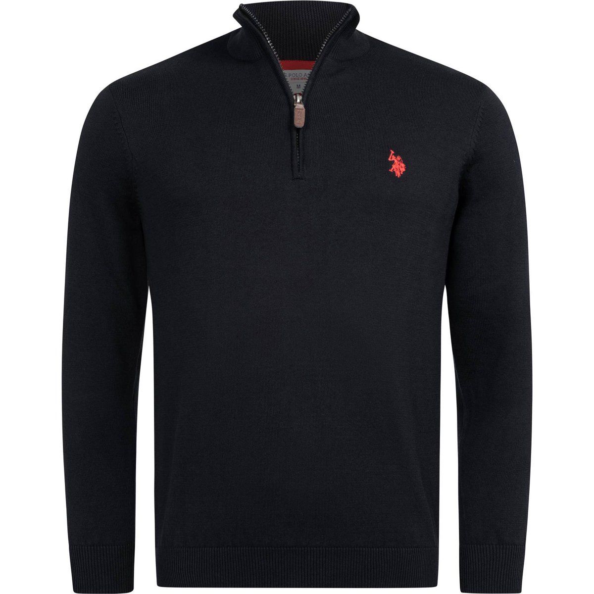 Herren Baumwollmischung Pullover mit Viertelreißverschluss