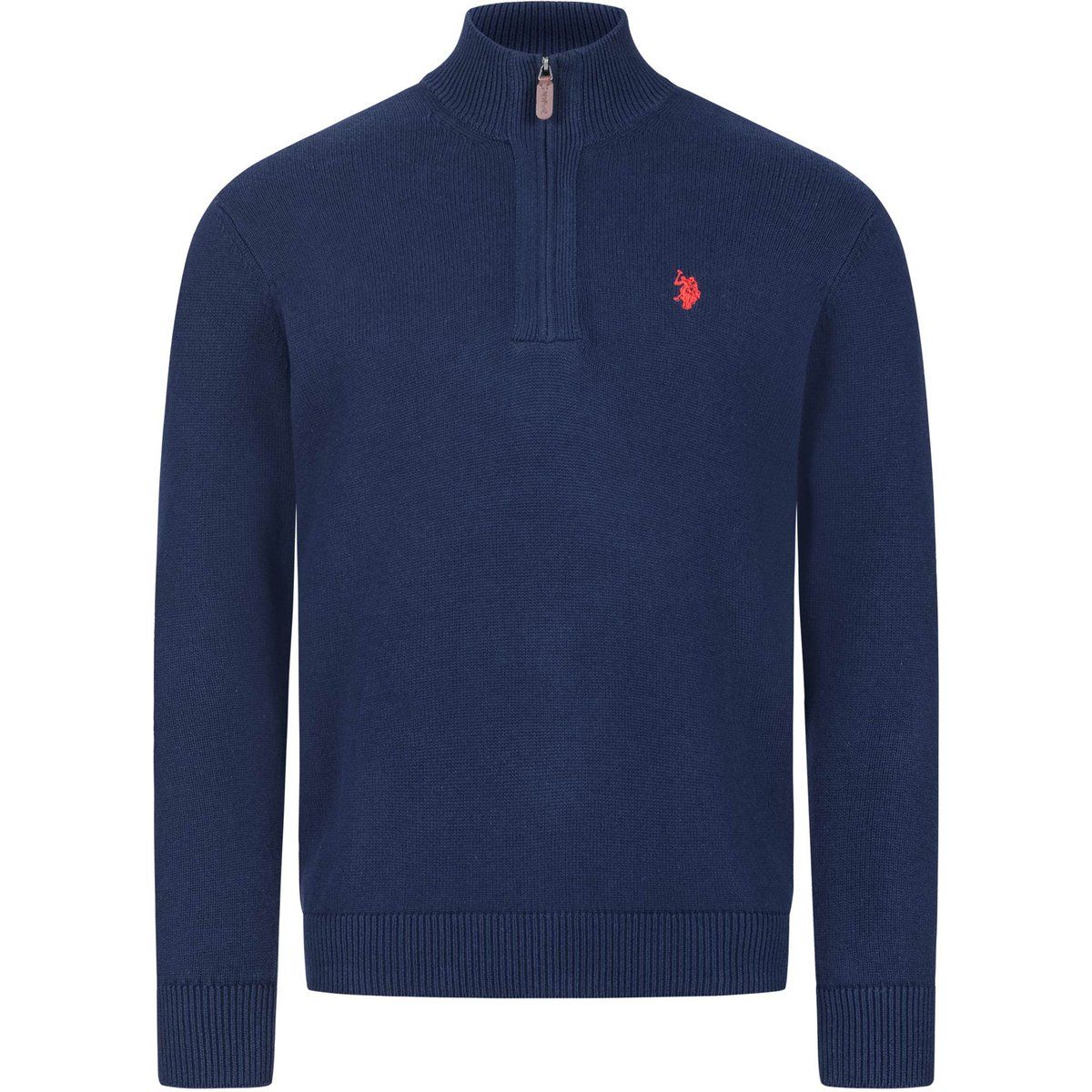 Herren Baumwoll Troyer Pullover mit Reißverschluss