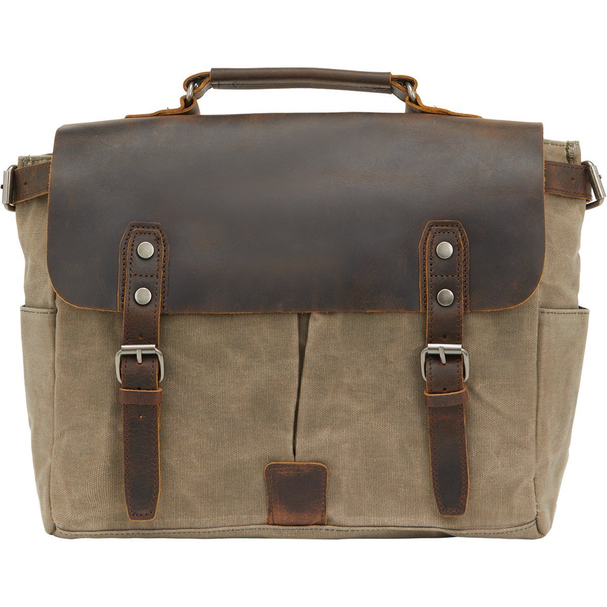 Canvas Messenger Bag für Männer mit Lederbesatz