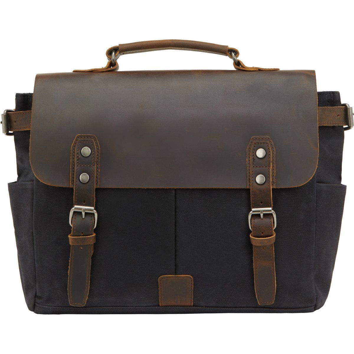 Messenger Bag aus Canvas und Leder