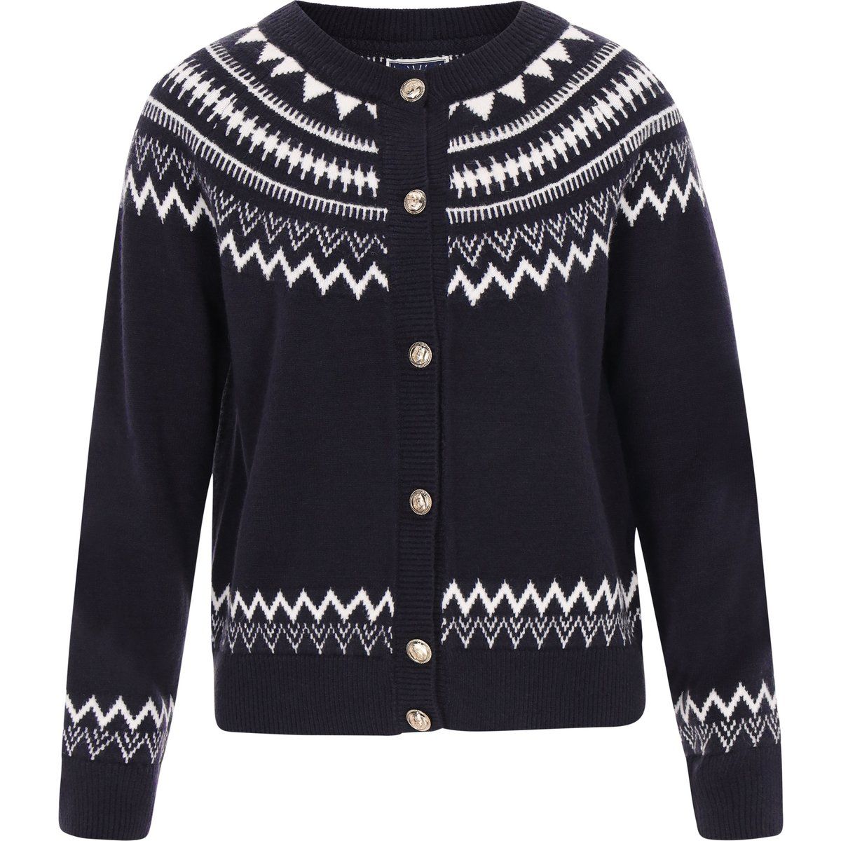 Dreimaster Strickjacke Frauen marineblau cremeweiß
