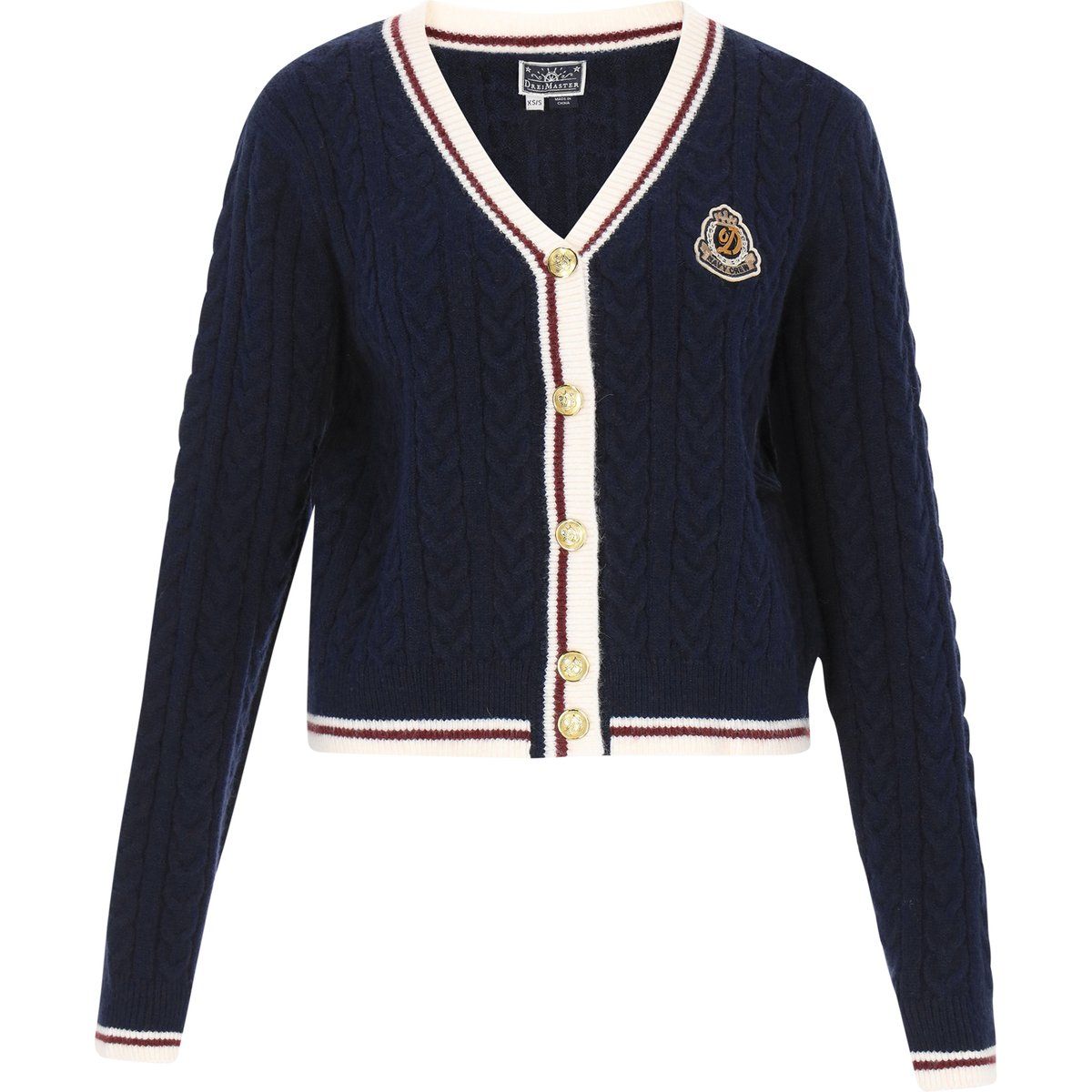 Elegante Zopfstrickjacke mit Bündchen