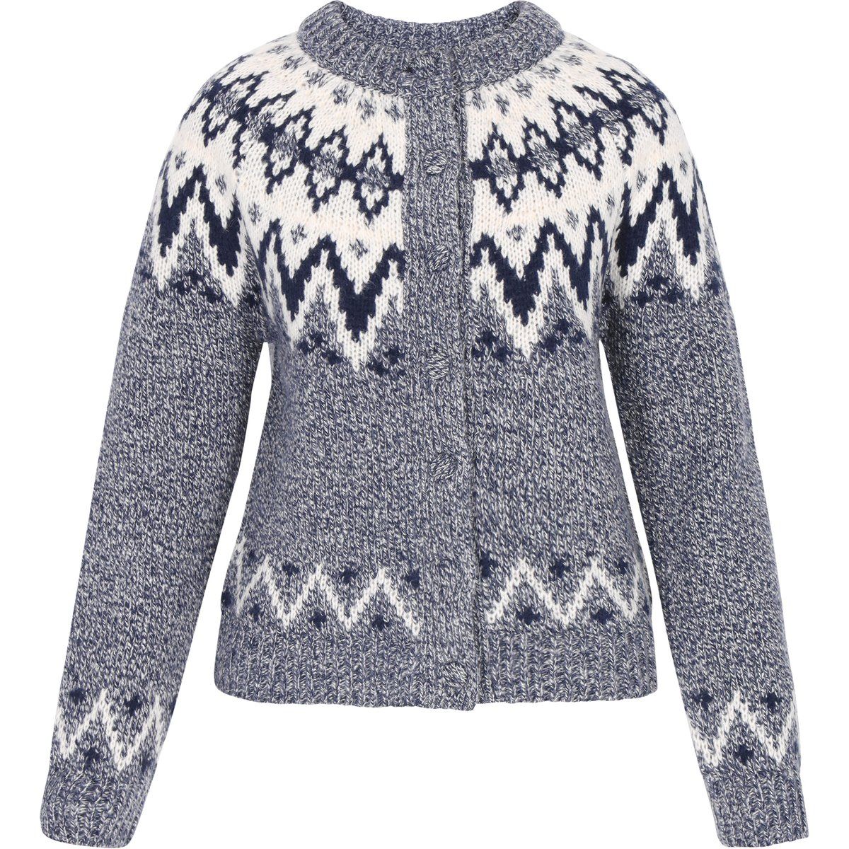 Dreimaster Strickjacke Frauen Marineblau Mehrfarbig