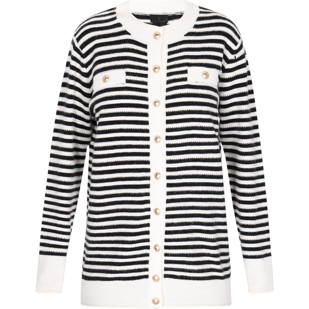 Dreimaster Strickjacke Frauen schwarz/offwhite