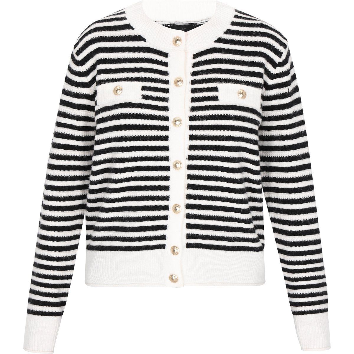 Klassischer gestreifter Strick-Cardigan