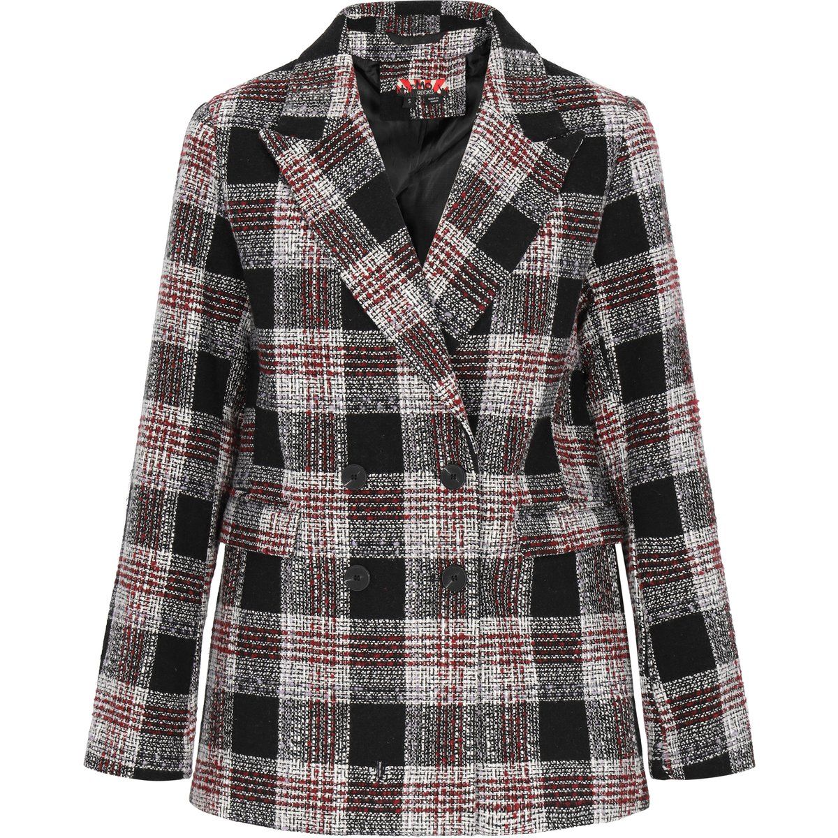 Klassischer karierter zweireihiger Blazer