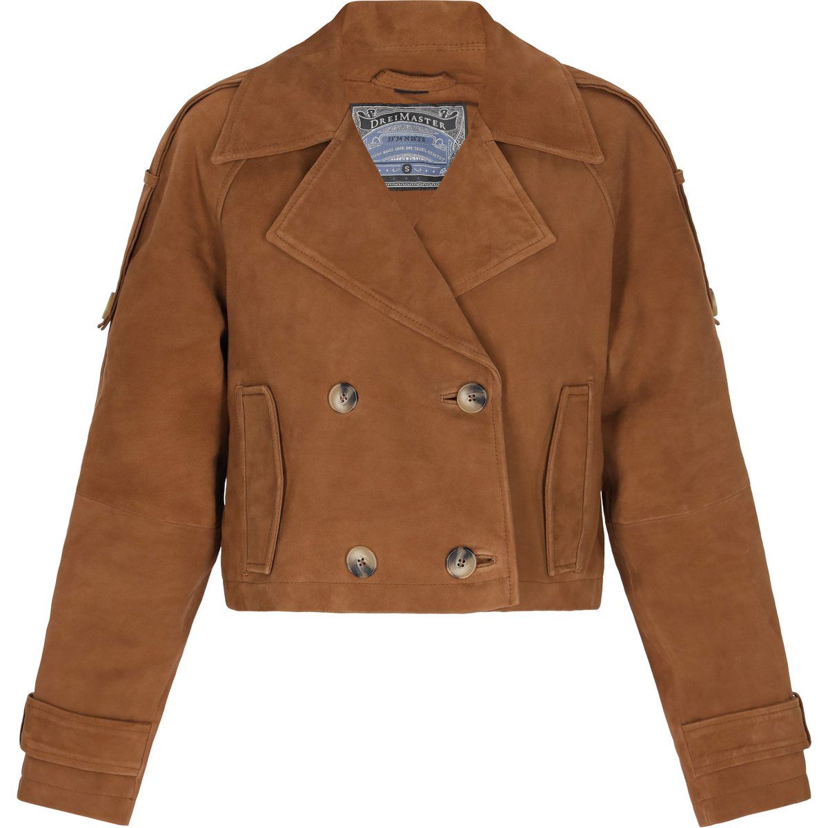 Kurz Wildleder Zweireiher Jacke
