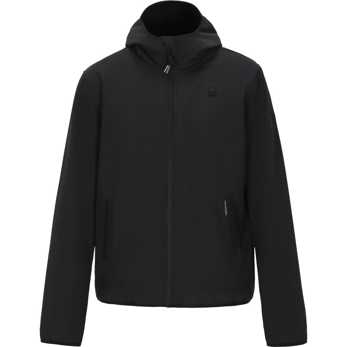Schwarze Softshelljacke mit Kapuze für Herren
