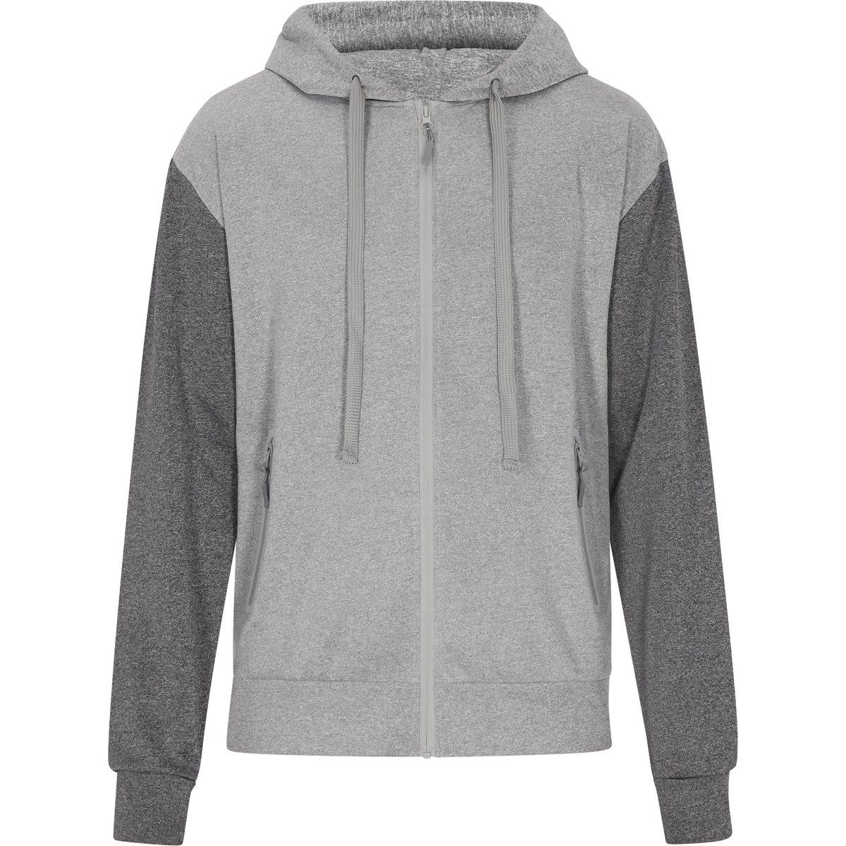 Zweifarbige Kapuzenjacke mit Reißverschluss