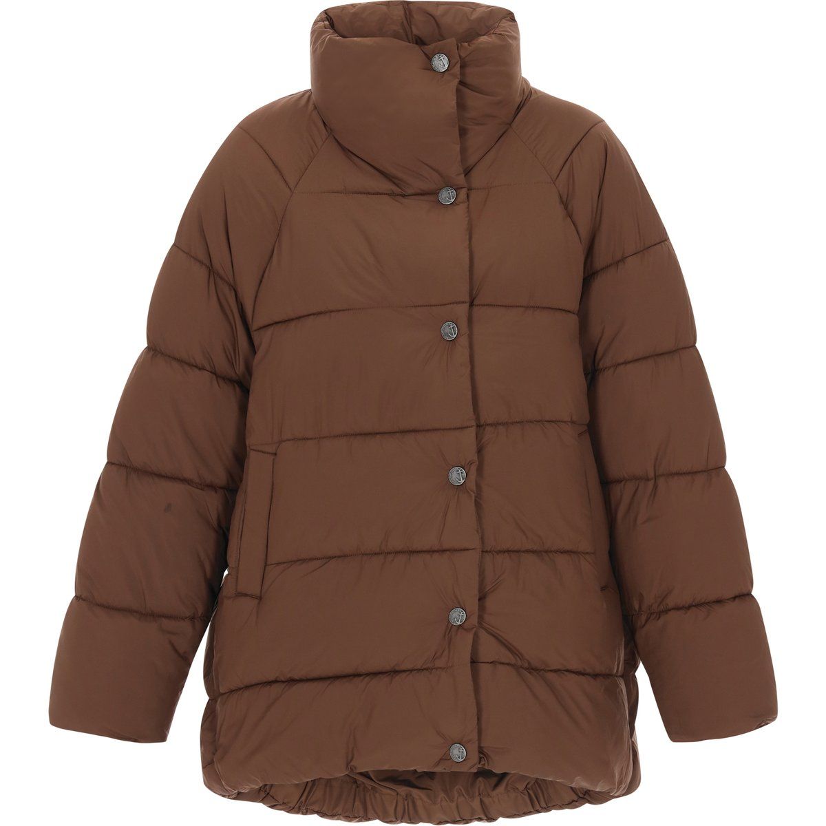 Wattierte Knopf-Pufferjacke