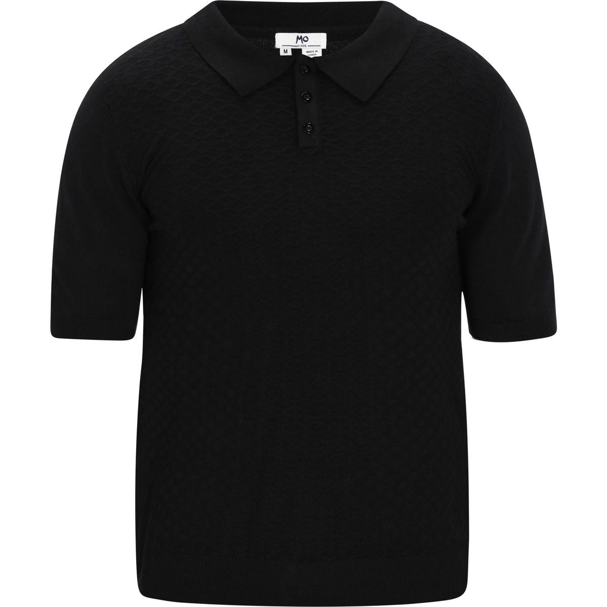 Herren Strick Polo Shirt mit Strukturmuster