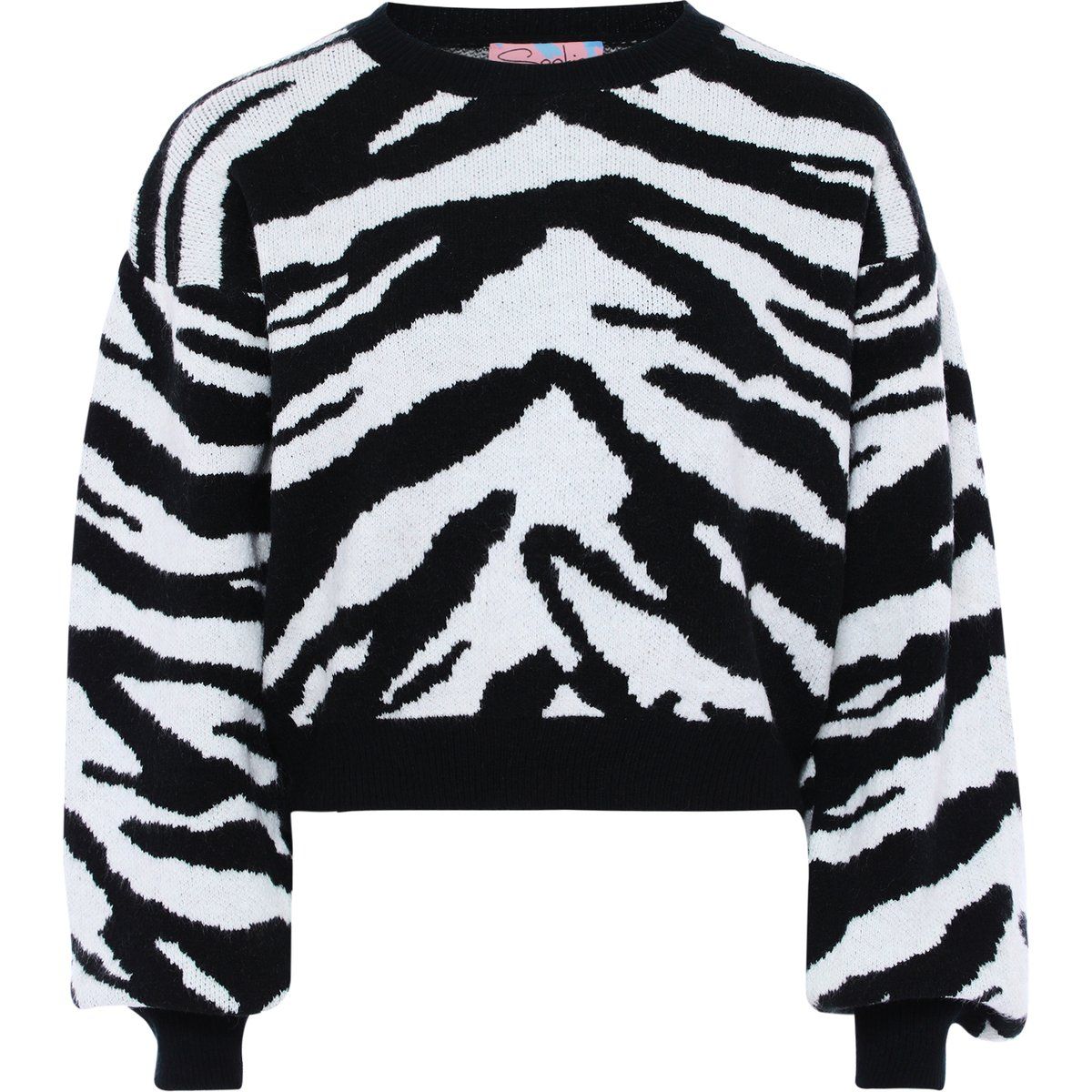 Strickpullover mit Zebra-Print