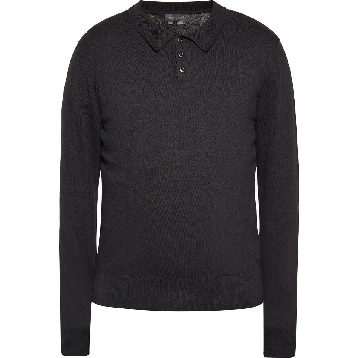 Langärmliges Strickpolohemd