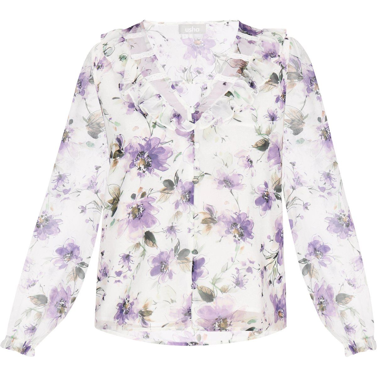 usha Bluse Frauen violett mehrfarbig