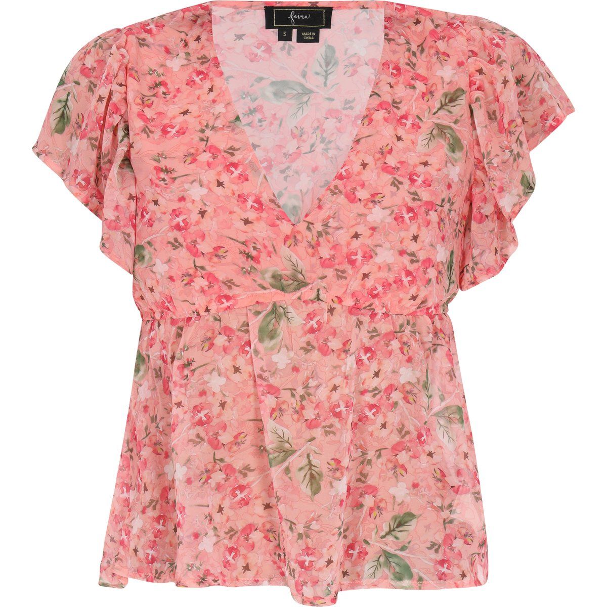 Faina Bluse Frauen Koralle mehrfarbig