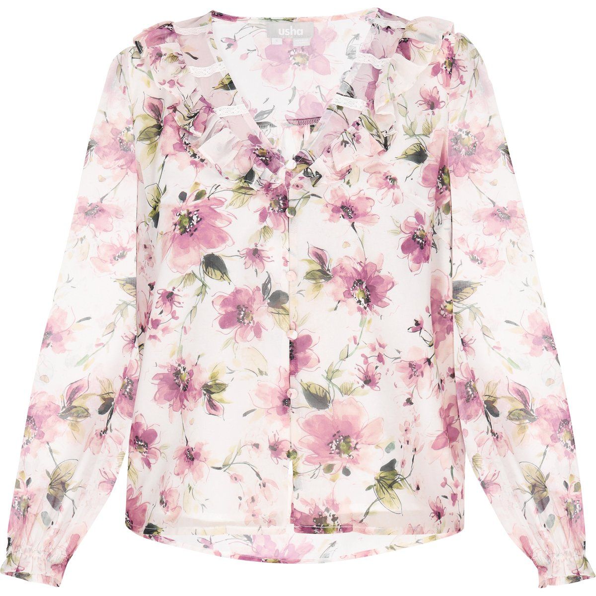 usha Bluse Frauen rosa mehrfarbig